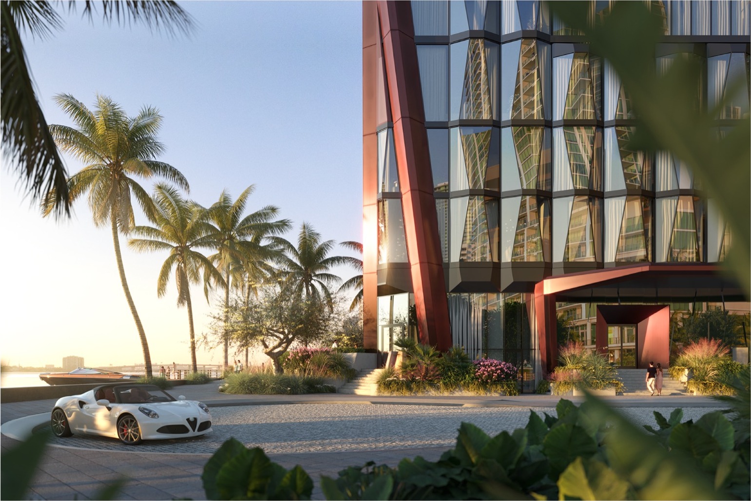 Porte-cochère at Villa Miami — 24-hour valet and concierge service at 700 NE 29th Street, Edgewater.